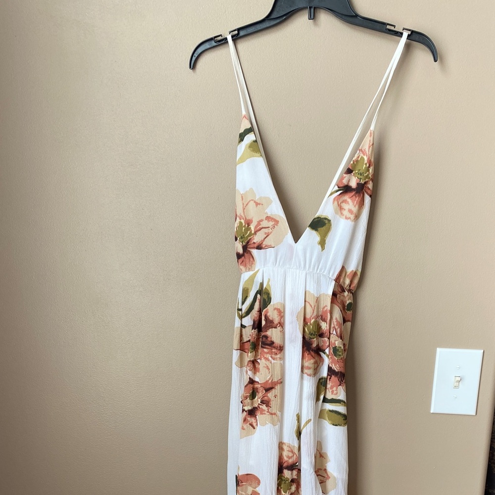 Floral Dress Backless Tie